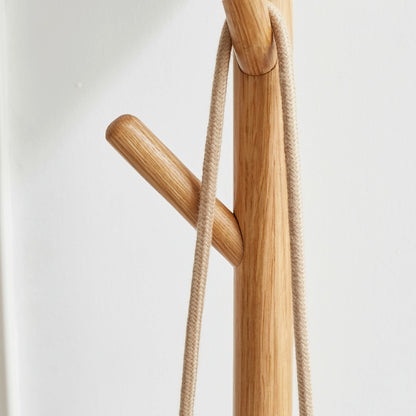 Solid Wood Shoe Stool with Cloth Hanger – Mid-Century Storage Bench