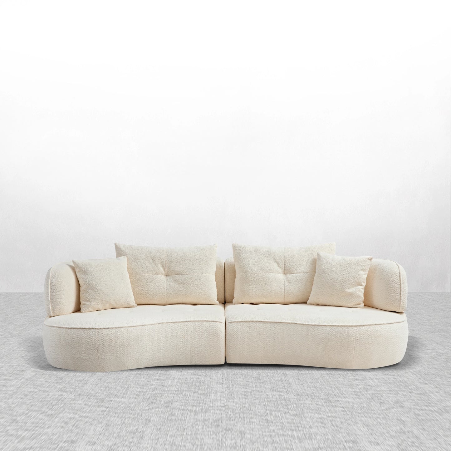 110.24" Orange modular sofa, durable fabric, solid wood frame