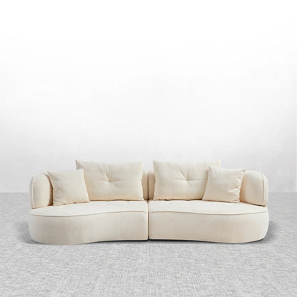 110.24" Orange modular sofa, durable fabric, solid wood frame