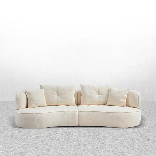 110.24" Orange modular sofa, durable fabric, solid wood frame