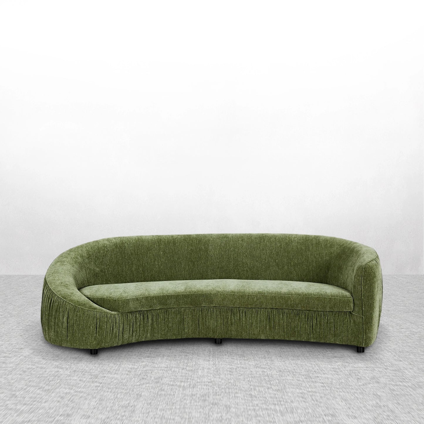 Cashew Modern Curved 4-Seat Sofa, Upholstered Fabric, No Assembly Needed