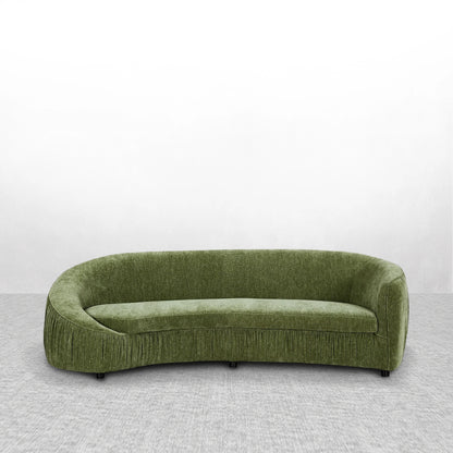 Cashew Modern Curved 4-Seat Sofa, Upholstered Fabric, No Assembly Needed