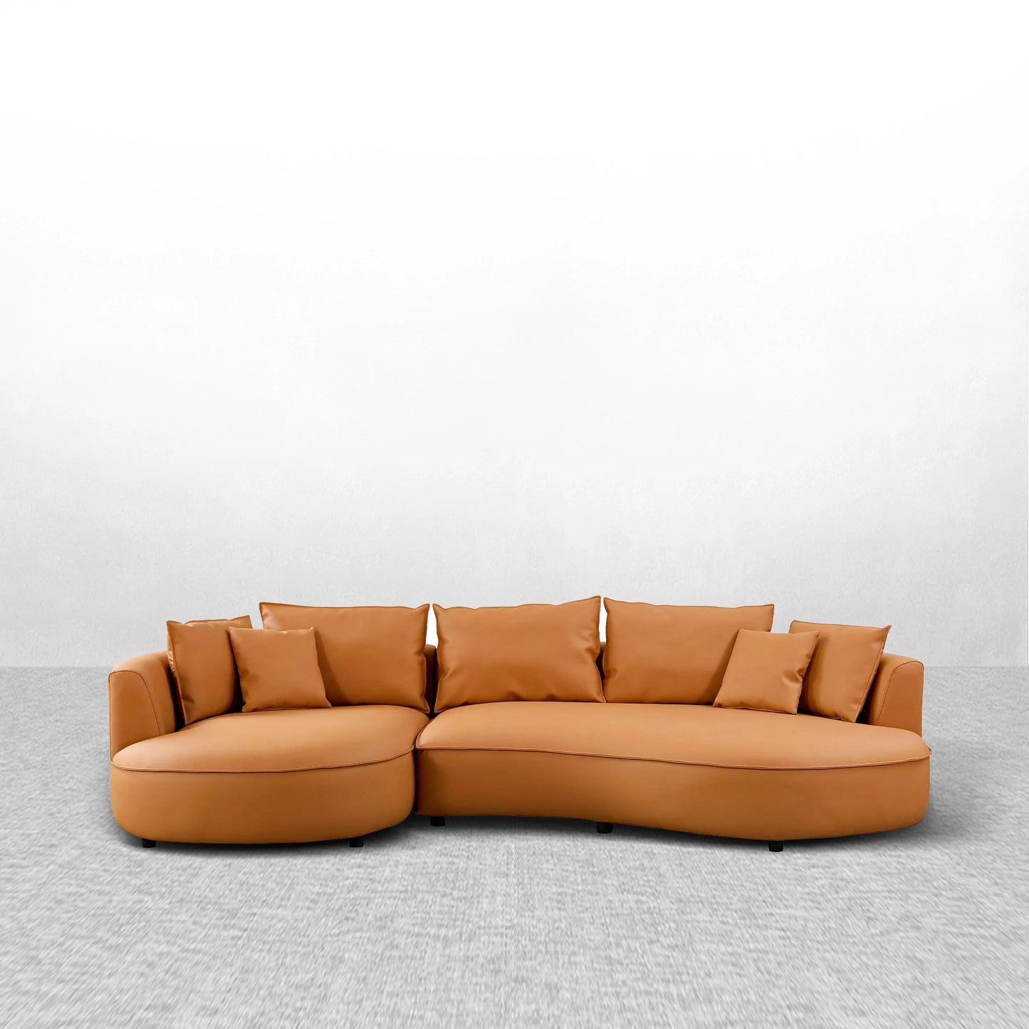 Left-Facing Arc Island L-Shaped Sectional 128.74 Inch Modern Sectional Curved Couch