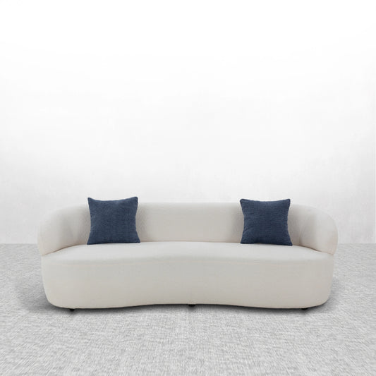 Crescent  Mid-Century Modern 3-Seat Curved Cloud Sofa – Boucle Fabric Couch
