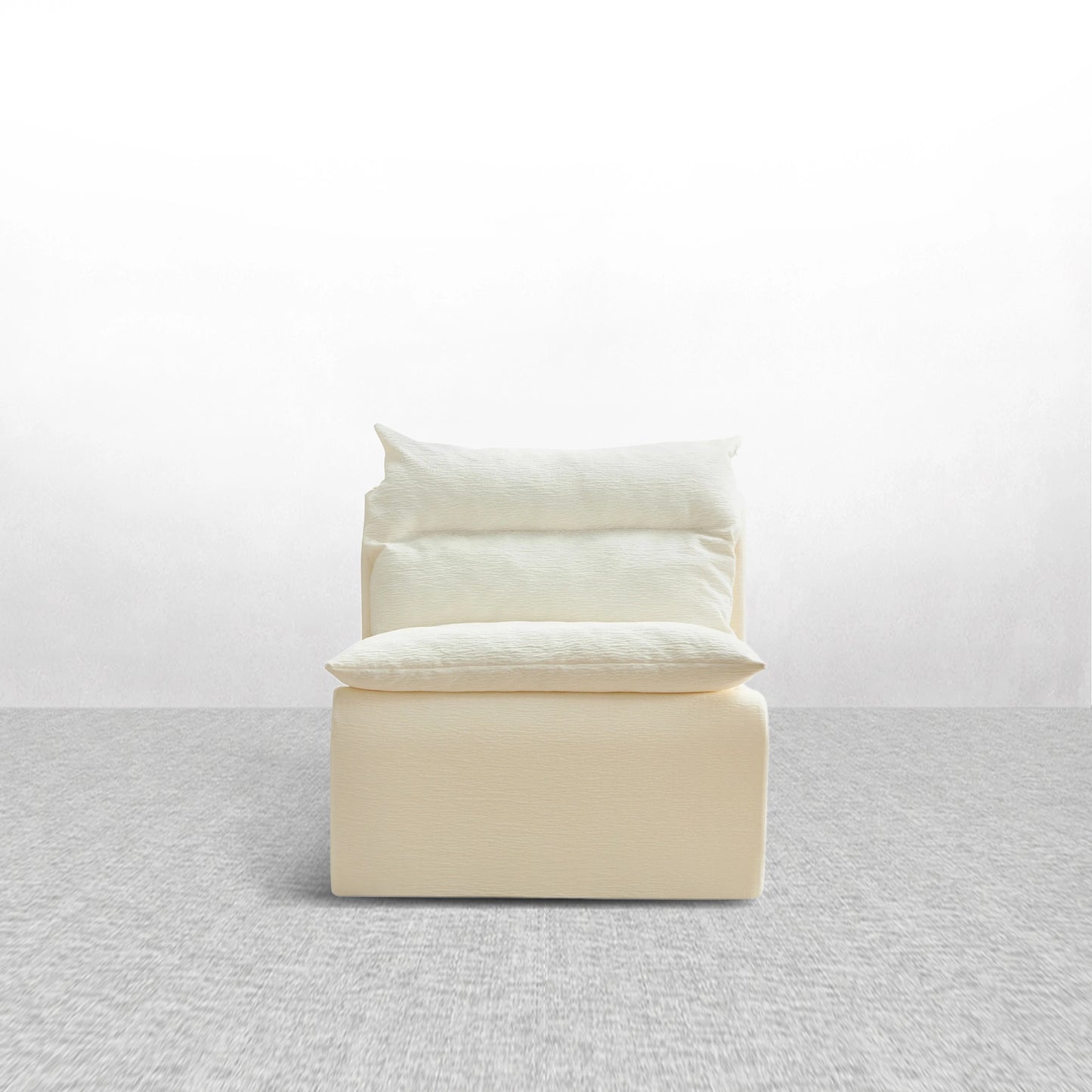 Cube Seat Plush Single Lounge Chair with Backrest for Living Room & Bedroom