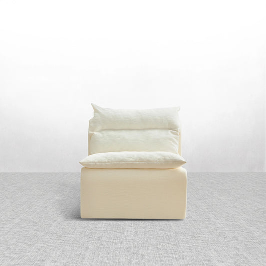 Cube Seat Plush Single Lounge Chair with Backrest for Living Room & Bedroom