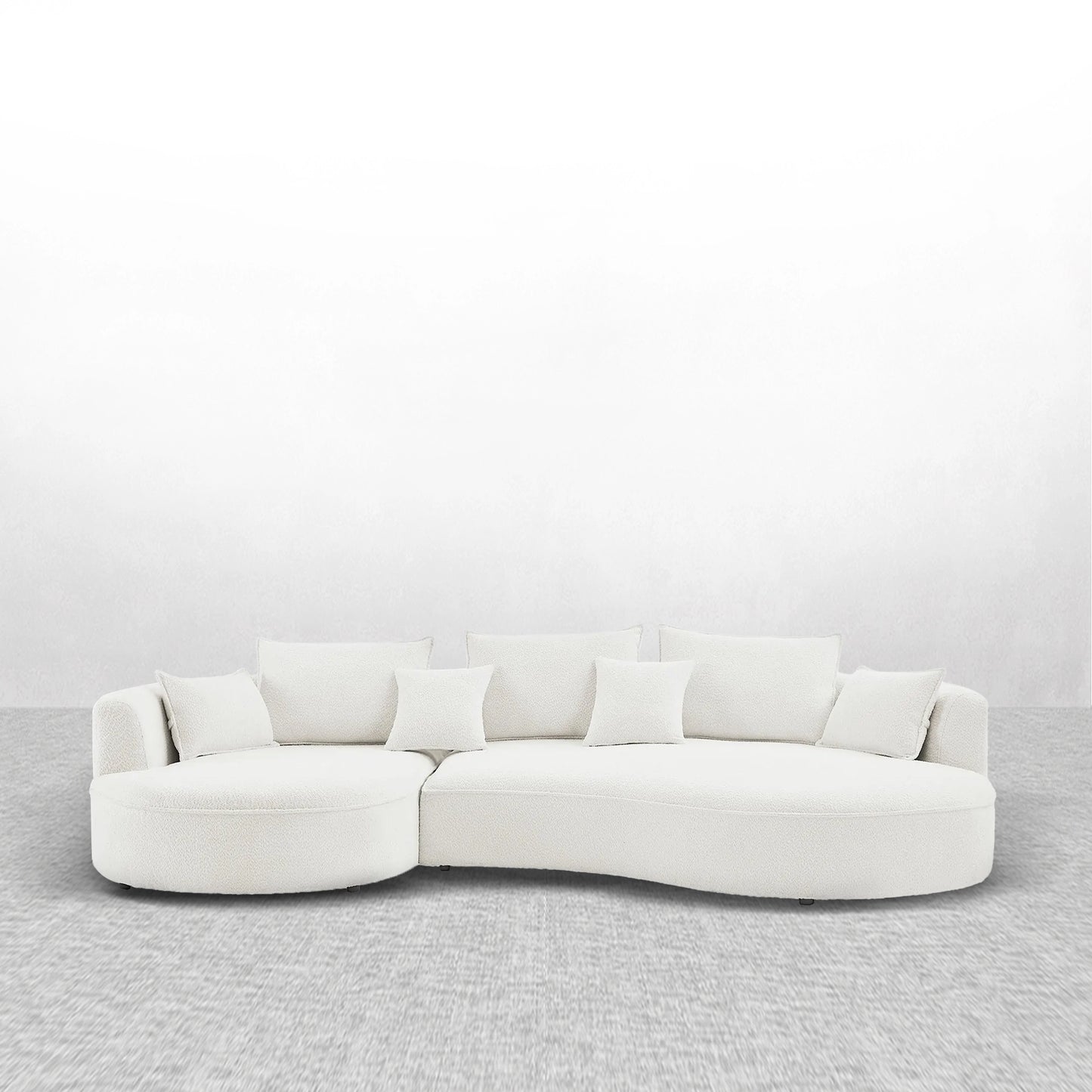 124.80"Beige Curved Sofa with Ingenious Shape – Modern, Stylish Design