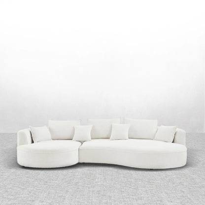124.80"Beige Curved Sofa with Ingenious Shape – Modern, Stylish Design