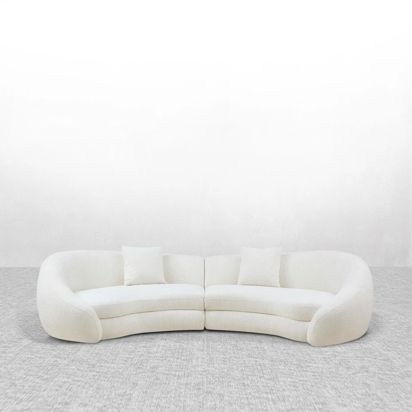 125.98" Modern Curved Sofa with Elegant Love Heart Design