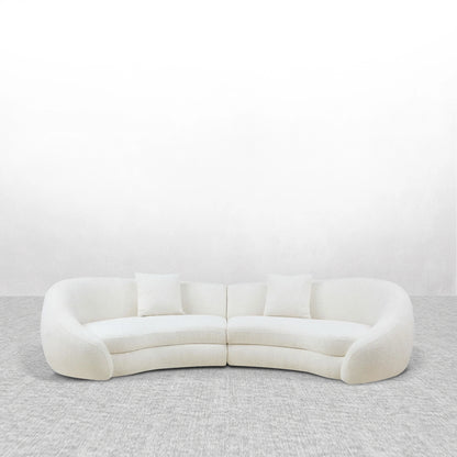 125.98" Modern Curved Sofa with Elegant Love Heart Design