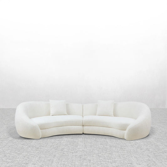 125.98" Modern Curved Sofa with Elegant Love Heart Design