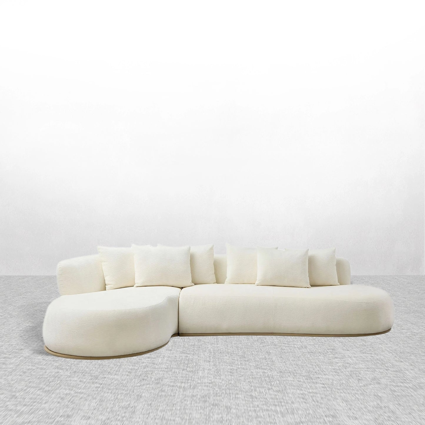 134.63" Tangerine Cluster L-Shape Sectional Sofa w/ Left & Right Facing Chaise