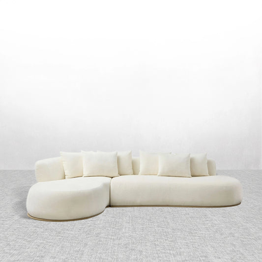 134.63" Tangerine Cluster L-Shape Sectional Sofa w/ Left & Right Facing Chaise