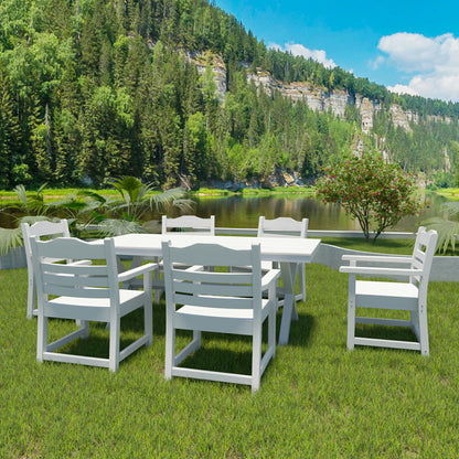 HIPS Patio Dining Chair Set of 2 – Imitation Wood Grain, Armrests