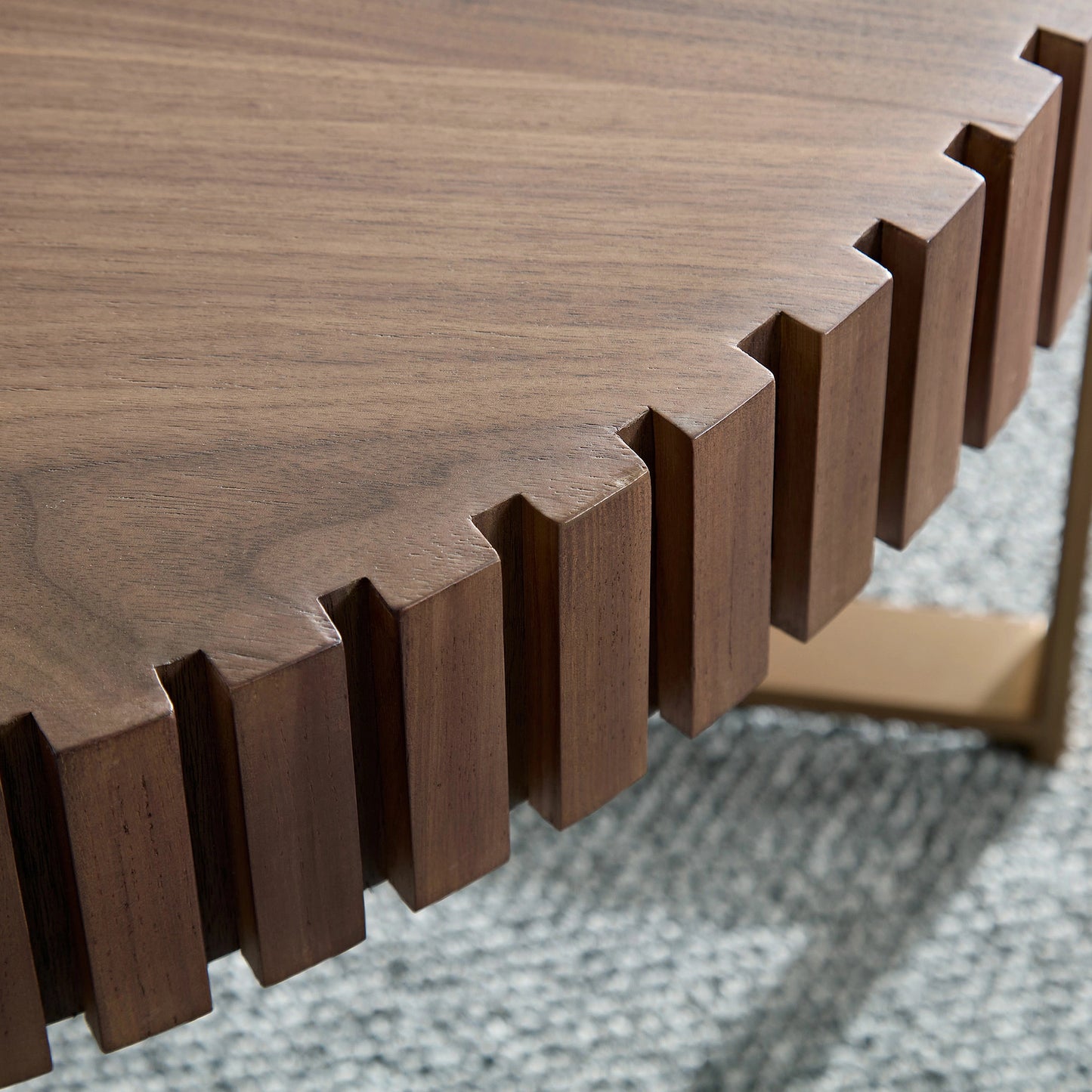 Modern Handcrafted 31.5" Round Drum Coffee Table with Stainless Steel Pedestal