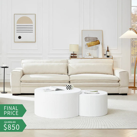 Fabric Mid-Century Sofa Couch Modern Upholstered Couch