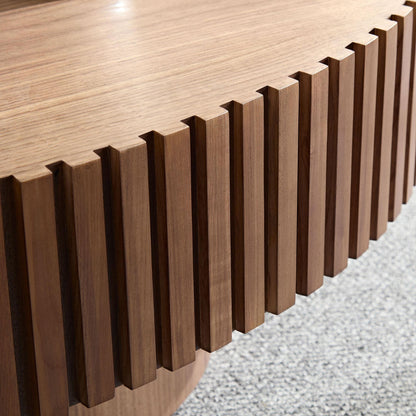 Modern Handcrafted 43.7" Oval Drum Coffee Table