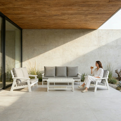 HIPS All-Weather Outdoor Single Sofa with Cushion