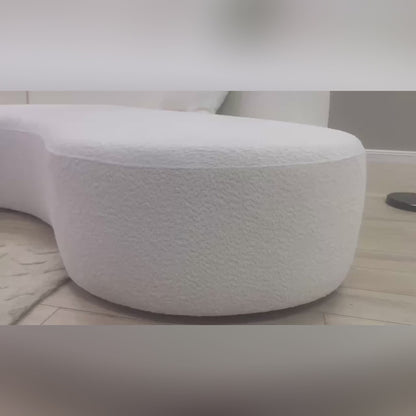 Luxury Modern Upholstery Curved Sofa with Chaise 2-Piece Left/Right-Hand Facing Sectional, Boucle Couch in White