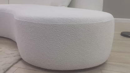 Luxury Modern Upholstery Curved Sofa with Chaise 2-Piece Left/Right-Hand Facing Sectional, Boucle Couch in White