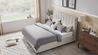 Modern Design Bed Frame Upholstered Queen Bed Frame Platform