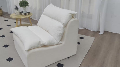 Plush Single Lounge Chair with Backrest for Living Room & Bedroom