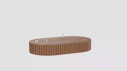 43.7Inch Modern Handcraft Drum Coffee Table Oval Coffee Table