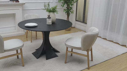 47.24" Round Modern MDF Wood Dining Table