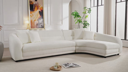 125" Curved Modular Left/Right L-Shape Sofa – Comfy with Pillows, Upholstered