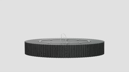 Modern Handcrafted 43.7" Oval Drum Coffee Table