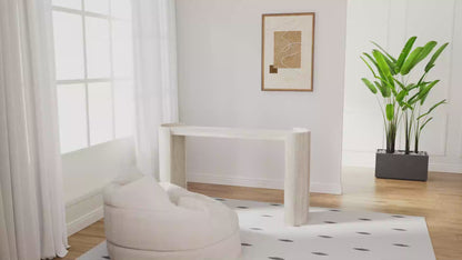 53.15" Faux Marble Entryway Console Table with Modern Design