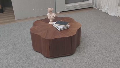(Pre-Sale)35.43 inch Petal - Small Coffee Table with Hidden Drawer for Living Room