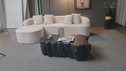 50“ Unique Shape Coffee Table - Sturdy Fiberglass