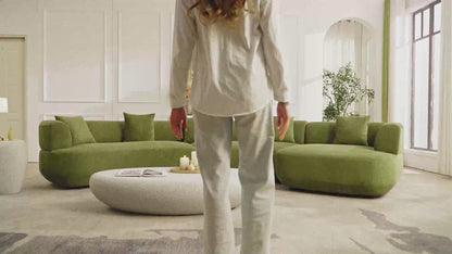 177" Modular Curved Sectional Sofa – 6-Seat with Pillows, Comfy Upholstery