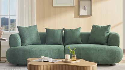 102.36 inch 4-Seat Boucle Fabric Cream Style Couch
