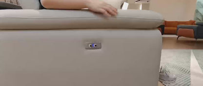 113.4"Power Reclining Leather Theater Sofa
