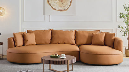 Left-Facing L-Shaped Sectional 128.74 Inch Modern Sectional Curved Sofa Couch