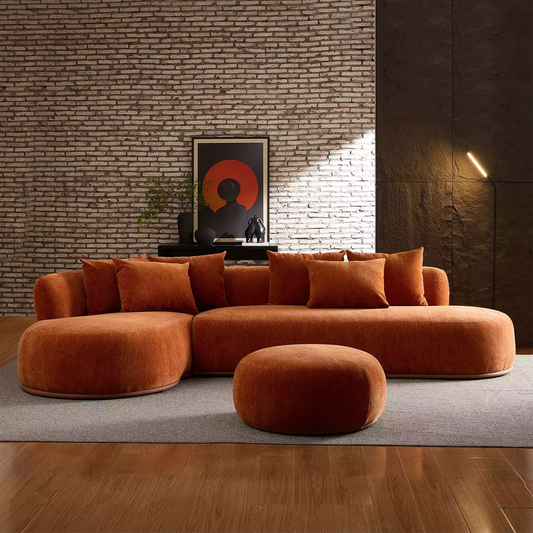 134.63" L-Shape Sectional Sofa with Left & Right Facing Chaise & Ottoman