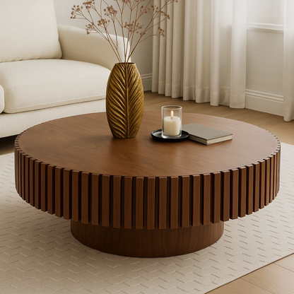 Modern Drum Coffee Table for Living Room Center Table