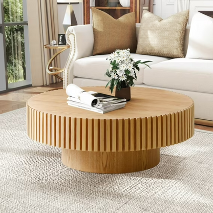 Modern Drum Coffee Table for Living Room Center Table